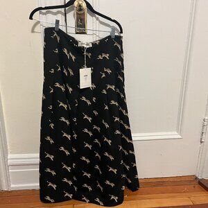 Dian von Furstenberg Skirt with tiger print and pleats